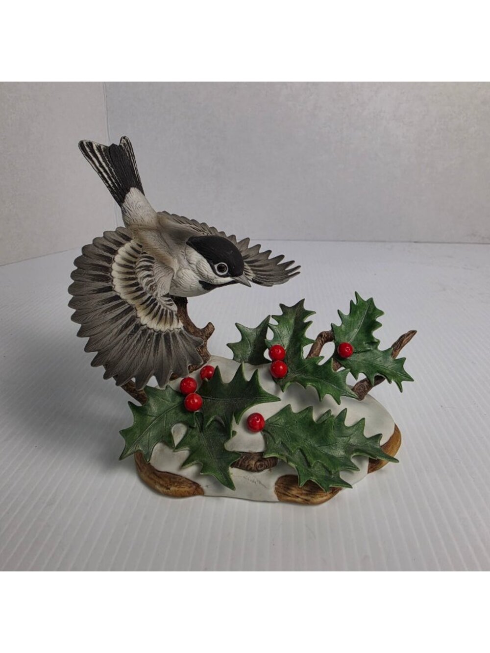 VINTAGE 1985 ANDREA BY SADEK "CHICKADEE BY ANDREA" #7494 HOLLY LEAVES/BERRIES
